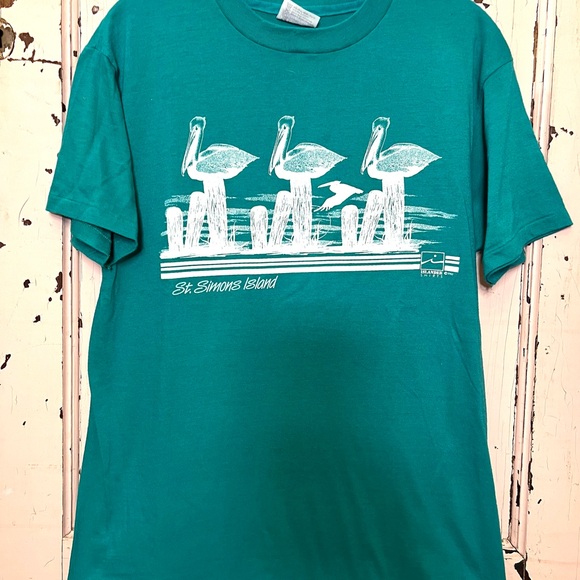 Hanes Other - Vintage Teal Short Sleeve Tee Tshirt St Simons Island GA